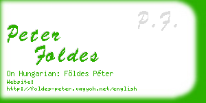 peter foldes business card